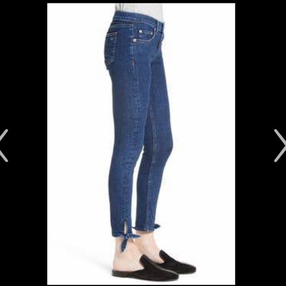 rag & bone Jeans Rag And Bone Capri Cropped Tie Hem Denim Jeans